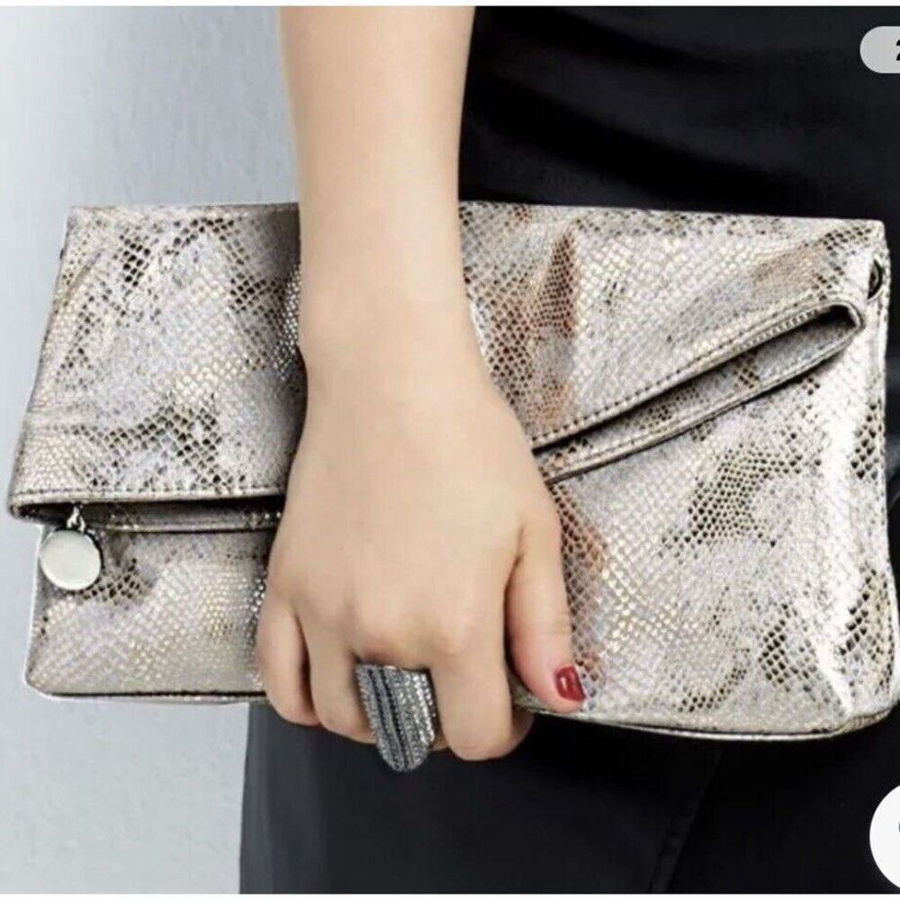 Mark Metallic Gold Glam Glimmer Clutch Purse bag going out
